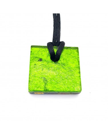 Pendentif carré en verre de Murano bijoux fantaisies artisans italiens