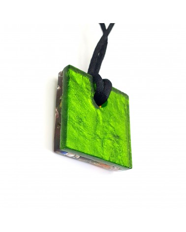 Pendentif carré en verre de Murano bijoux fantaisies artisans italiens