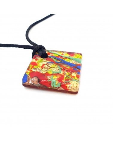 Pendentif carré en verre de Murano bijoux Murano made in Italie