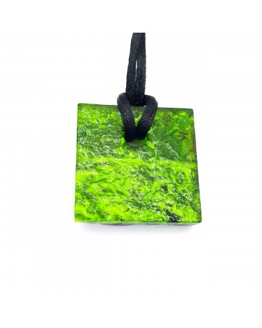 Pendentif relief carré en verre de Murano bijoux Murano