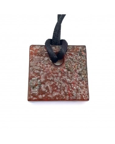 Pendentif relief carré en verre de Murano bijoux Murano