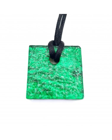 Pendentif relief carré en verre de Murano bijoux Murano