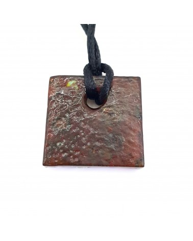 Pendentif relief carré en verre de Murano bijoux fantaisies artisans italiens