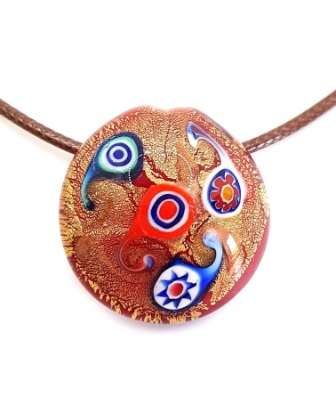Pendentif coquille bombée en verre de Murano bijoux fantaisies créateurs italiens