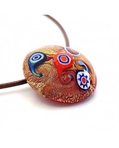 Pendentif coquille bombée en verre de Murano bijoux fantaisies créateurs italiens