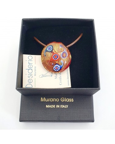 Pendentif coquille bombée en verre de Murano bijoux fantaisies créateurs italiens