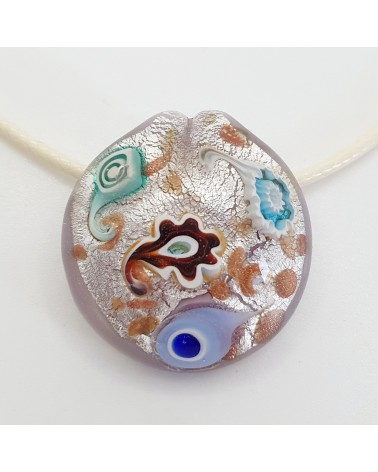 Pendentif coquille bombée en verre de Murano bijoux fantaisies créateurs italiens