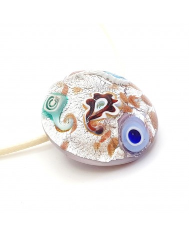 Pendentif coquille bombée en verre de Murano bijoux fantaisies créateurs italiens