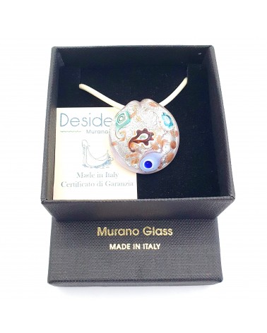 Pendentif coquille bombée en verre de Murano bijoux fantaisies créateurs italiens