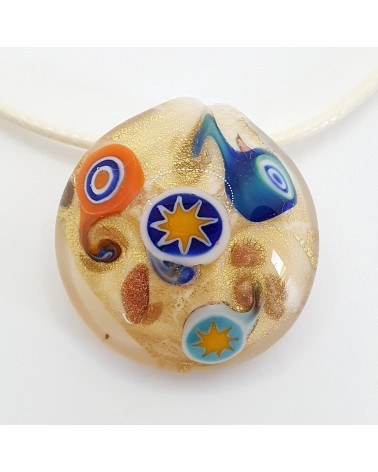Pendentif coquille bombée en verre de Murano bijoux fantaisies créateurs italiens