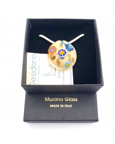 Pendentif coquille bombée en verre de Murano bijoux fantaisies créateurs italiens