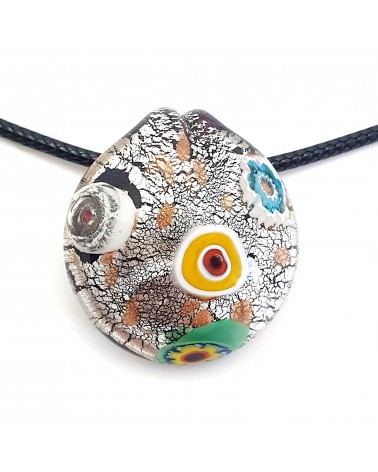 Pendentif coquille bombée en verre de Murano bijoux fantaisies créateurs italiens