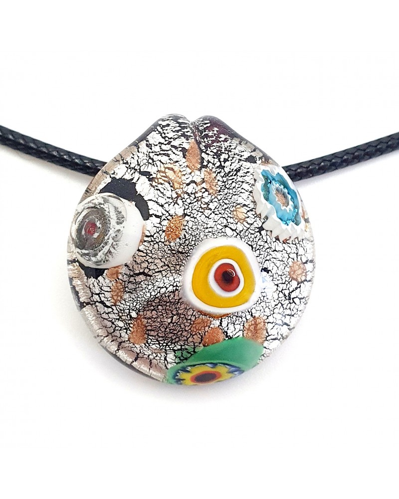 Pendentif coquille bombée en verre de Murano bijoux fantaisies créateurs italiens