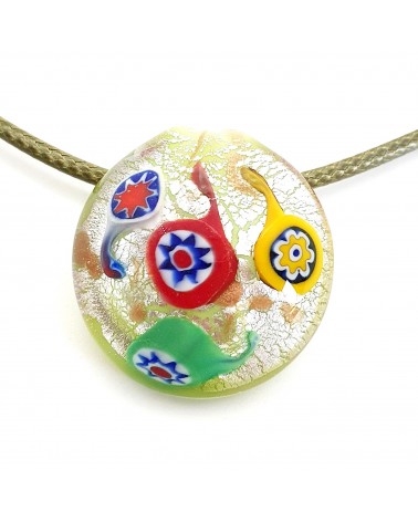 Pendentif coquille bombée en verre de Murano bijoux fantaisies créateurs italiens