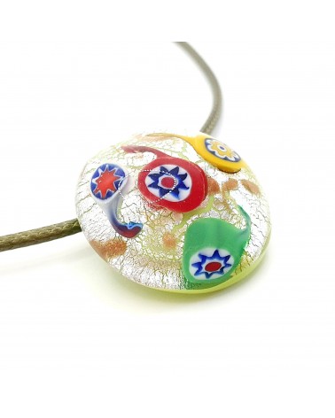 Pendentif coquille bombée en verre de Murano bijoux fantaisies créateurs italiens