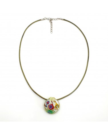Pendentif coquille bombée en verre de Murano bijoux fantaisies créateurs italiens