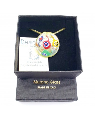 Pendentif coquille bombée en verre de Murano bijoux fantaisies créateurs italiens
