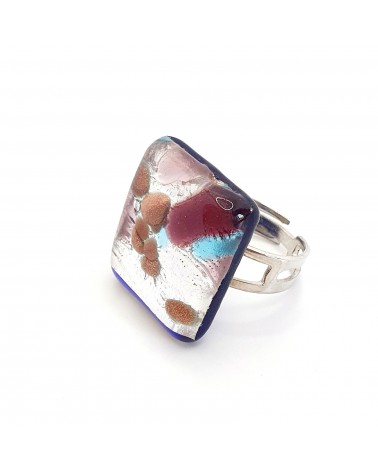 Bague atipico en verre de Murano et murrine bijoux fantaisies artisans italiens