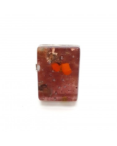 Bague rectangle en verre de Murano et murrine bijoux fantaisies artisans italiens