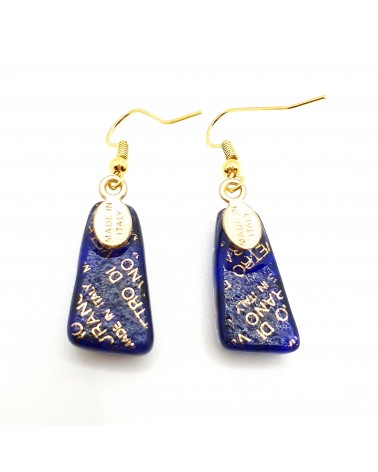 Boucles d'oreilles trapèze en verre de Murano made in Italy bijoux