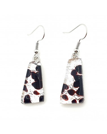 Boucles d'oreilles trapèze en verre de Murano made in Italy bijoux