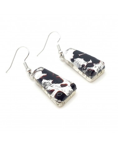 Boucles d'oreilles trapèze en verre de Murano made in Italy bijoux