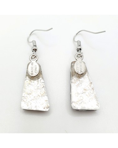 Boucles d'oreilles trapèze en verre de Murano made in Italy bijoux