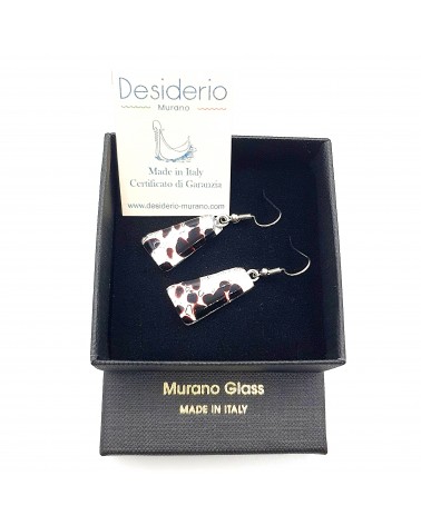 Boucles d'oreilles trapèze en verre de Murano made in Italy bijoux