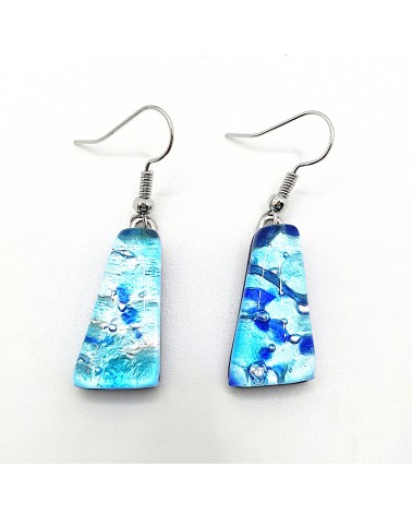 Boucles d'oreilles trapèze en verre de Murano made in Italy bijoux