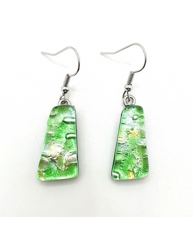 Boucles d'oreilles trapèze en verre de Murano made in Italy bijoux