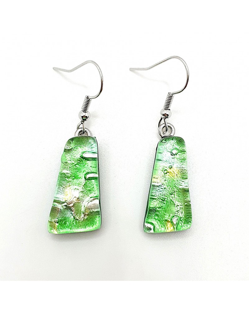 Boucles d'oreilles trapèze en verre de Murano made in Italy bijoux