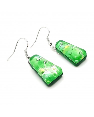 Boucles d'oreilles trapèze en verre de Murano made in Italy bijoux