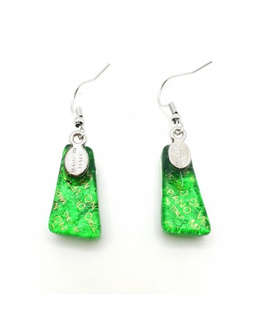 Boucles d'oreilles trapèze en verre de Murano made in Italy bijoux