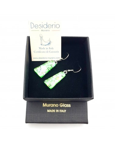 Boucles d'oreilles trapèze en verre de Murano made in Italy bijoux