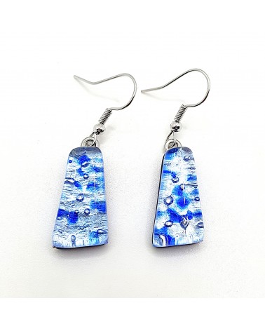 Boucles d'oreilles trapèze en verre de Murano made in Italy bijoux