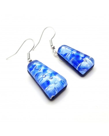 Boucles d'oreilles trapèze en verre de Murano made in Italy bijoux
