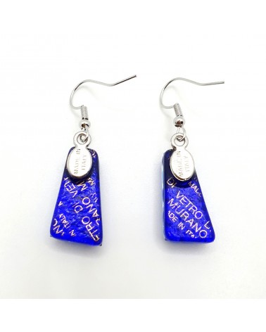 Boucles d'oreilles trapèze en verre de Murano made in Italy bijoux