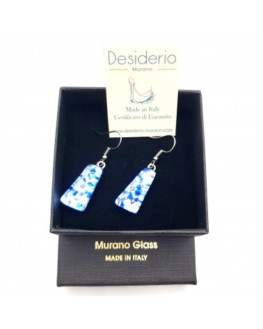 Boucles d'oreilles trapèze en verre de Murano made in Italy bijoux