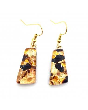 Boucles d'oreilles trapèze en verre de Murano made in Italy bijoux