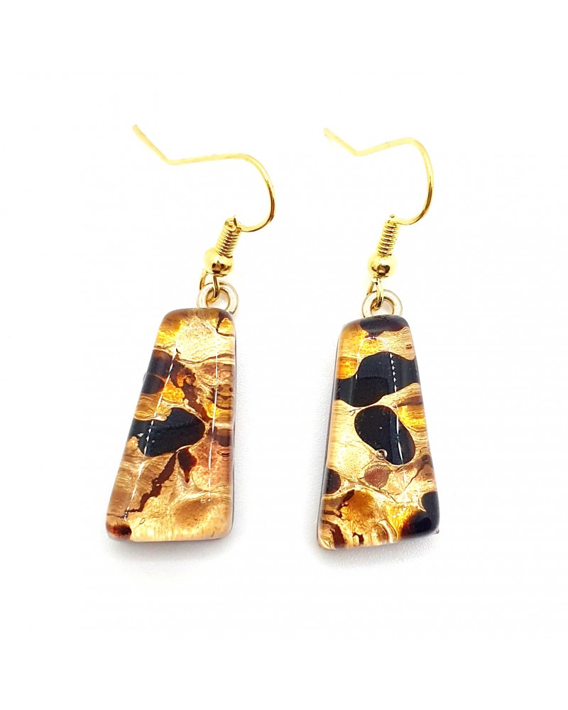 Boucles d'oreilles trapèze en verre de Murano made in Italy bijoux