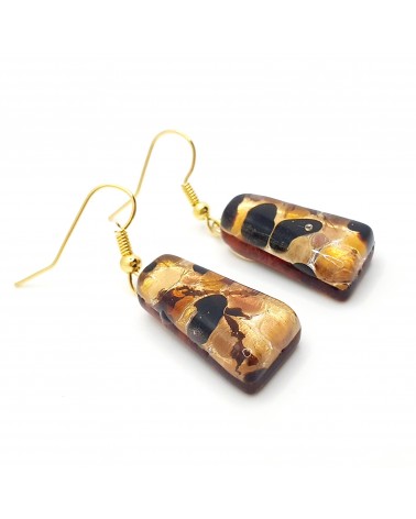 Boucles d'oreilles trapèze en verre de Murano made in Italy bijoux