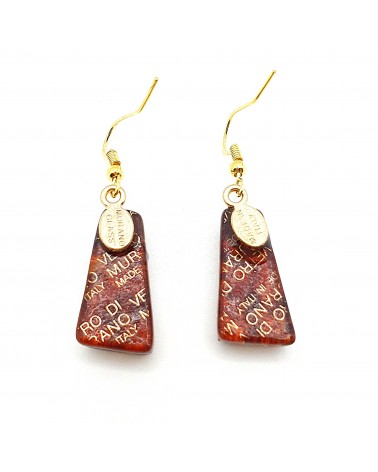 Boucles d'oreilles trapèze en verre de Murano made in Italy bijoux