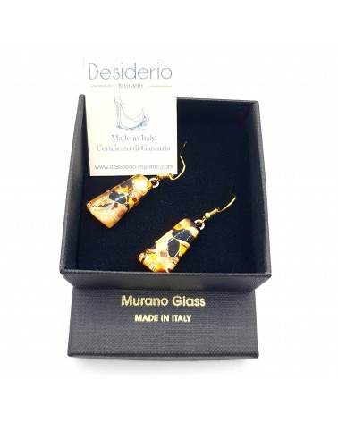 Boucles d'oreilles trapèze en verre de Murano made in Italy bijoux