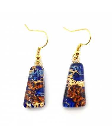 Boucles d'oreilles trapèze en verre de Murano made in Italy bijoux
