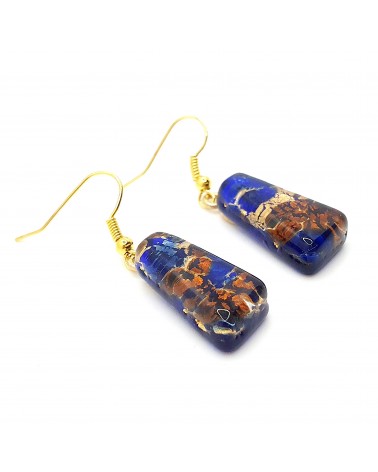 Boucles d'oreilles trapèze en verre de Murano made in Italy bijoux