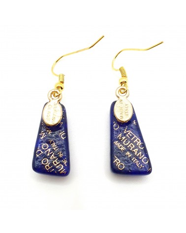 Boucles d'oreilles trapèze en verre de Murano made in Italy bijoux