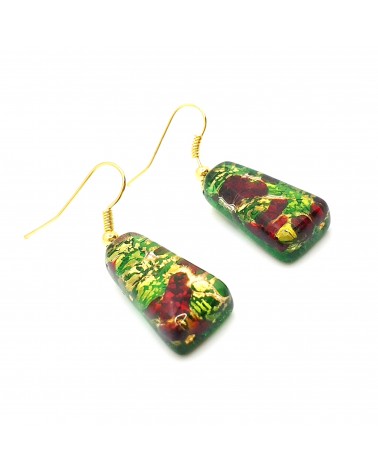 Boucles d'oreilles trapèze en verre de Murano made in Italy bijoux