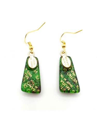 Boucles d'oreilles trapèze en verre de Murano made in Italy bijoux