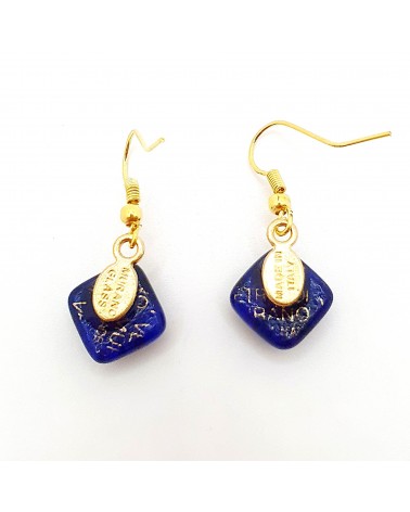 Boucles d'oreilles carré en verre de Murano bijoux fantaisies fait à la main