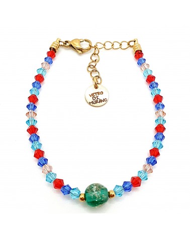 Bracelet cristalli bicono en verre de Murano créateurs italiens